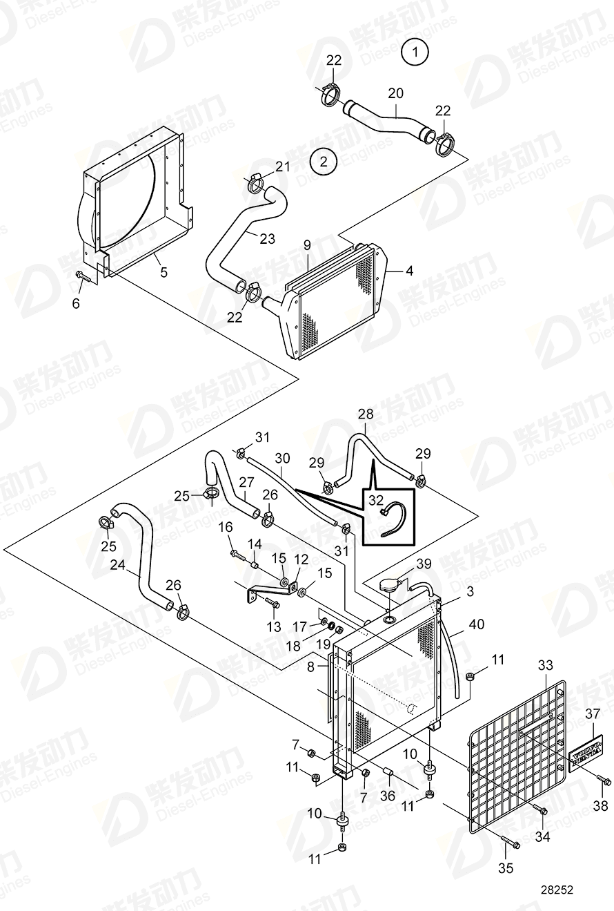 VOLVO Cooling unit 3808949 Drawing